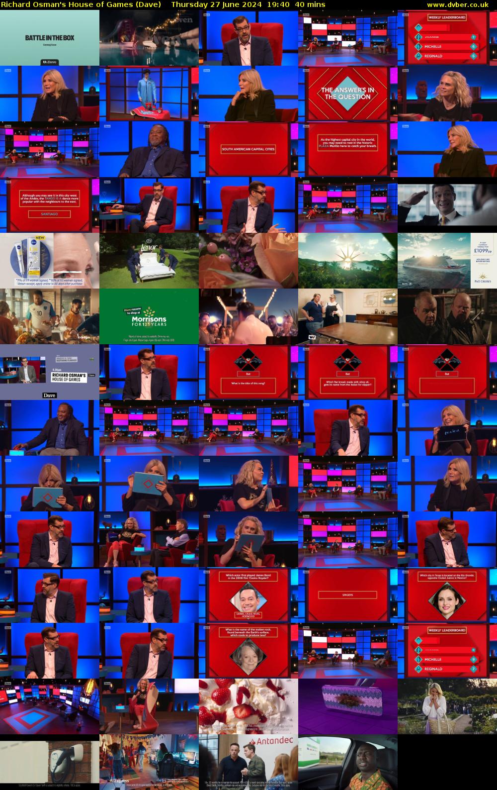 Richard Osman's House of Games (Dave) Thursday 27 June 2024 19:40 - 20:20