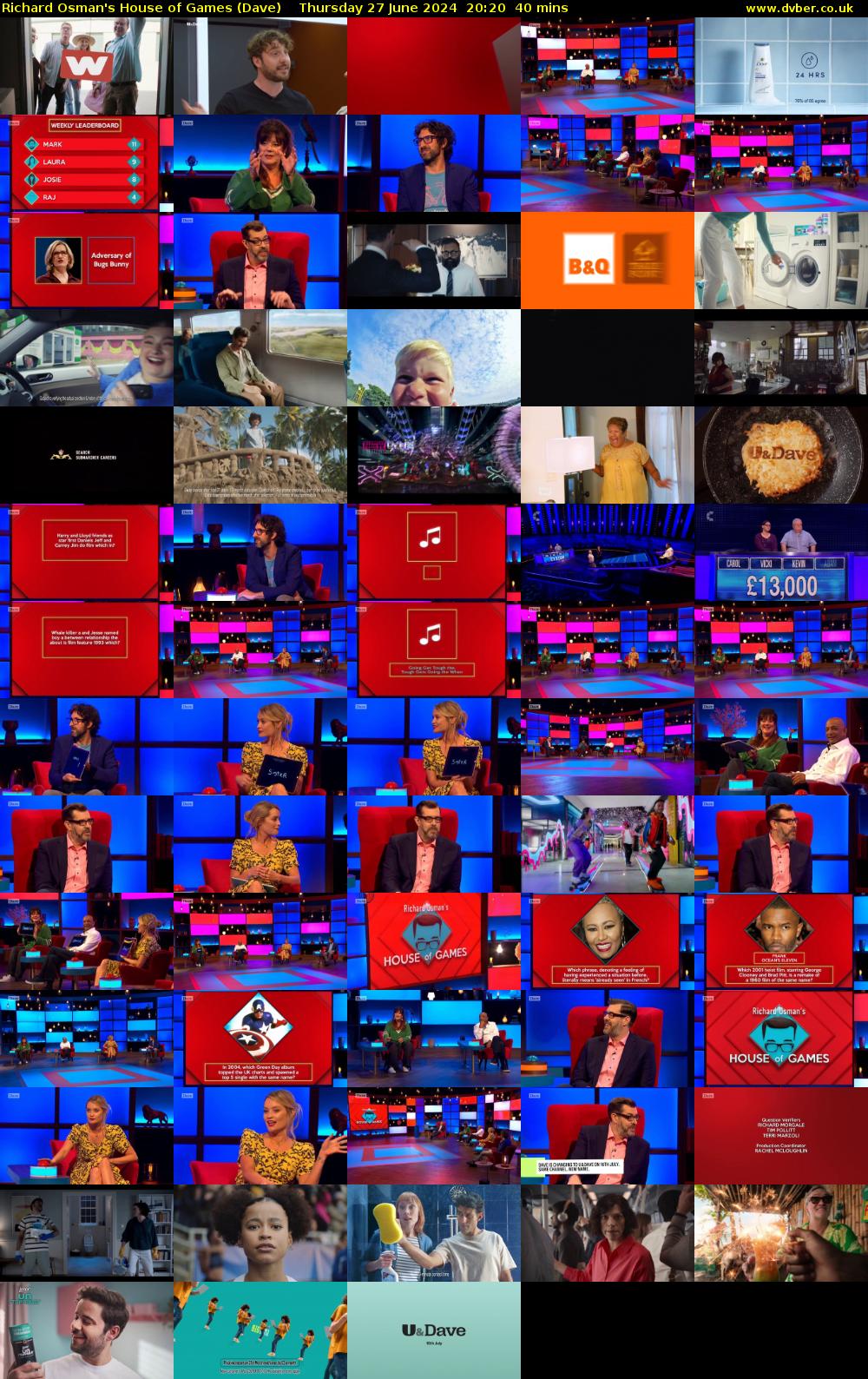 Richard Osman's House of Games (Dave) Thursday 27 June 2024 20:20 - 21:00