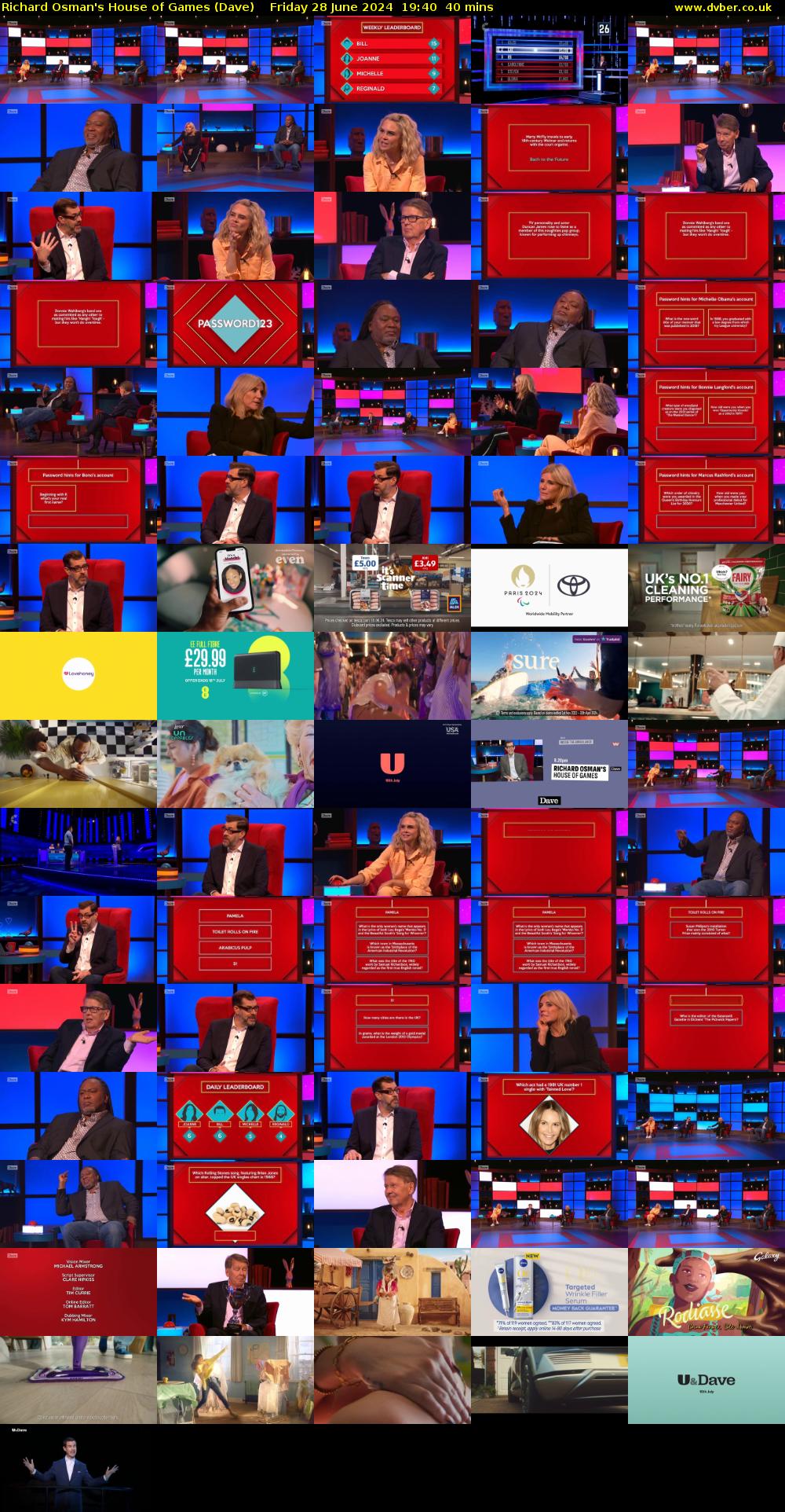 Richard Osman's House of Games (Dave) Friday 28 June 2024 19:40 - 20:20