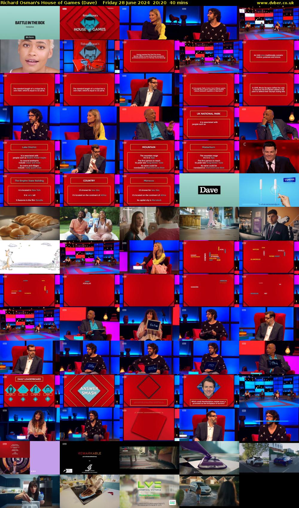 Richard Osman's House of Games (Dave) Friday 28 June 2024 20:20 - 21:00