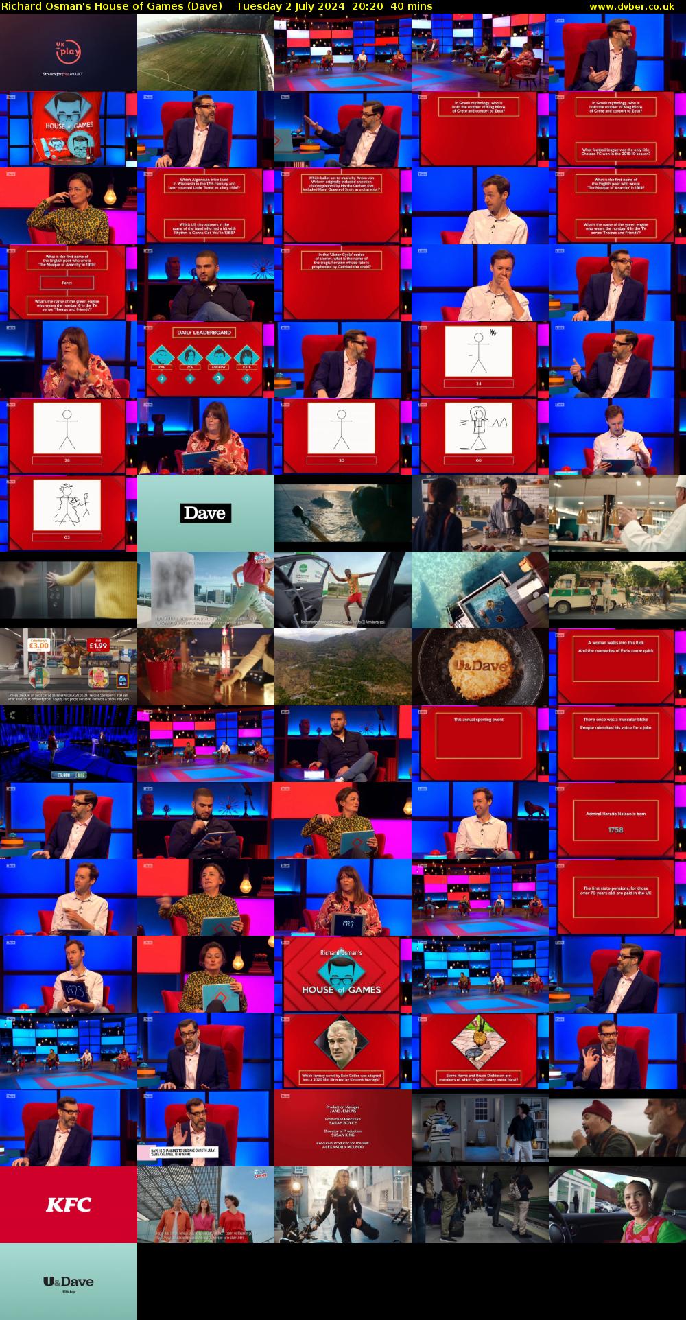 Richard Osman's House of Games (Dave) Tuesday 2 July 2024 20:20 - 21:00
