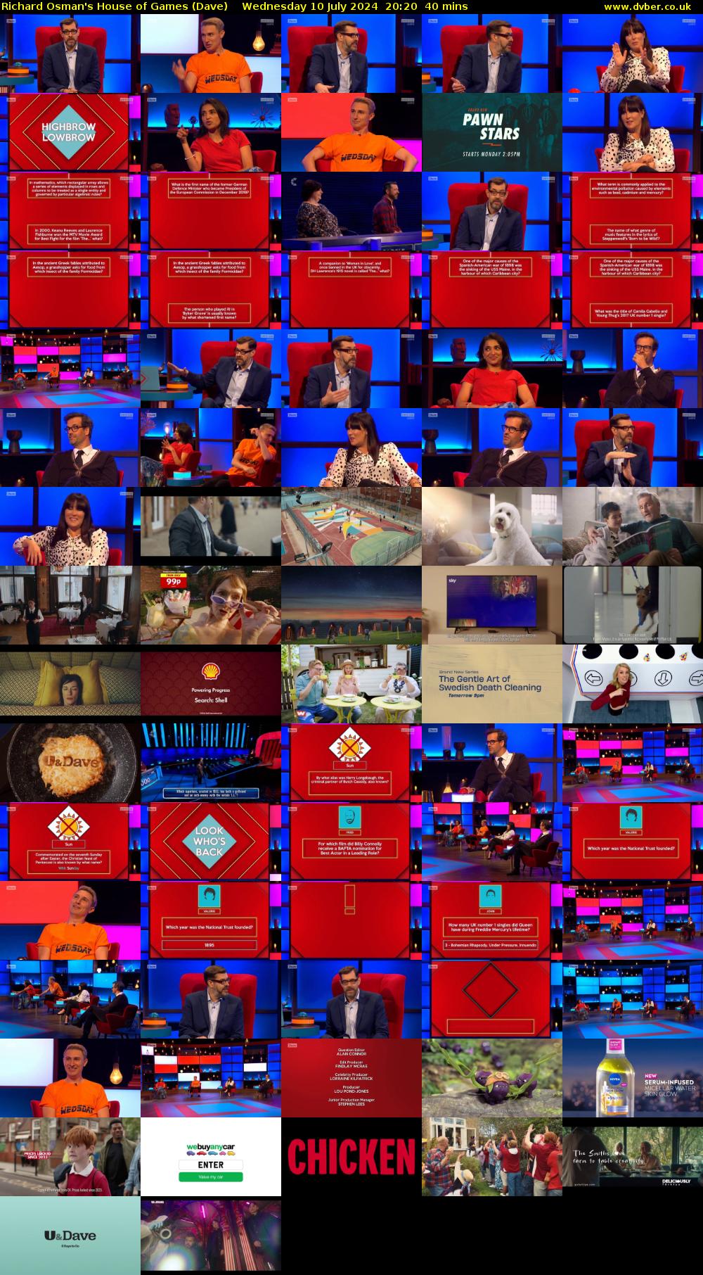 Richard Osman's House of Games (Dave) Wednesday 10 July 2024 20:20 - 21:00