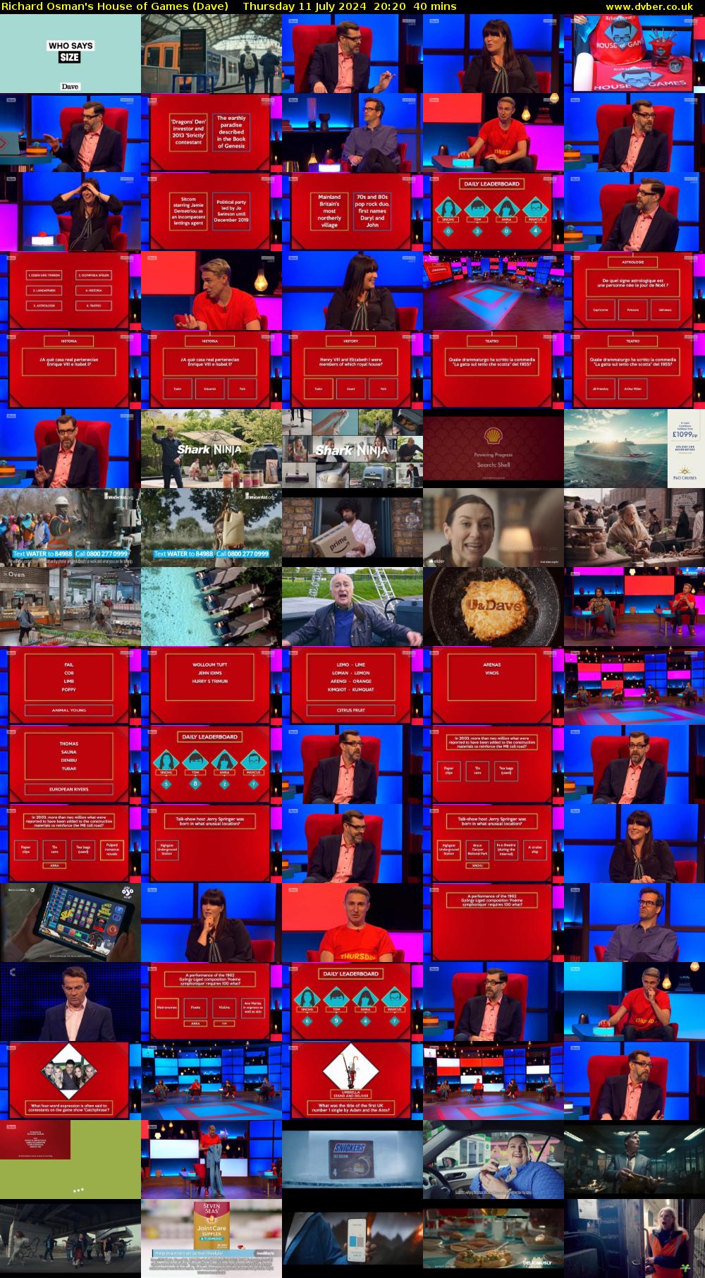 Richard Osman's House of Games (Dave) Thursday 11 July 2024 20:20 - 21:00
