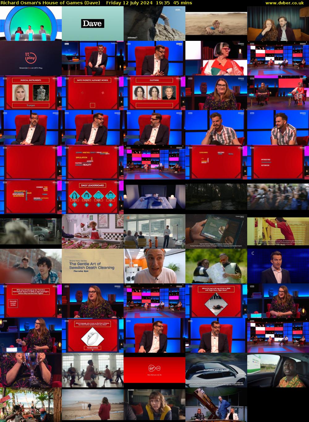 Richard Osman's House of Games (Dave) Friday 12 July 2024 19:35 - 20:20