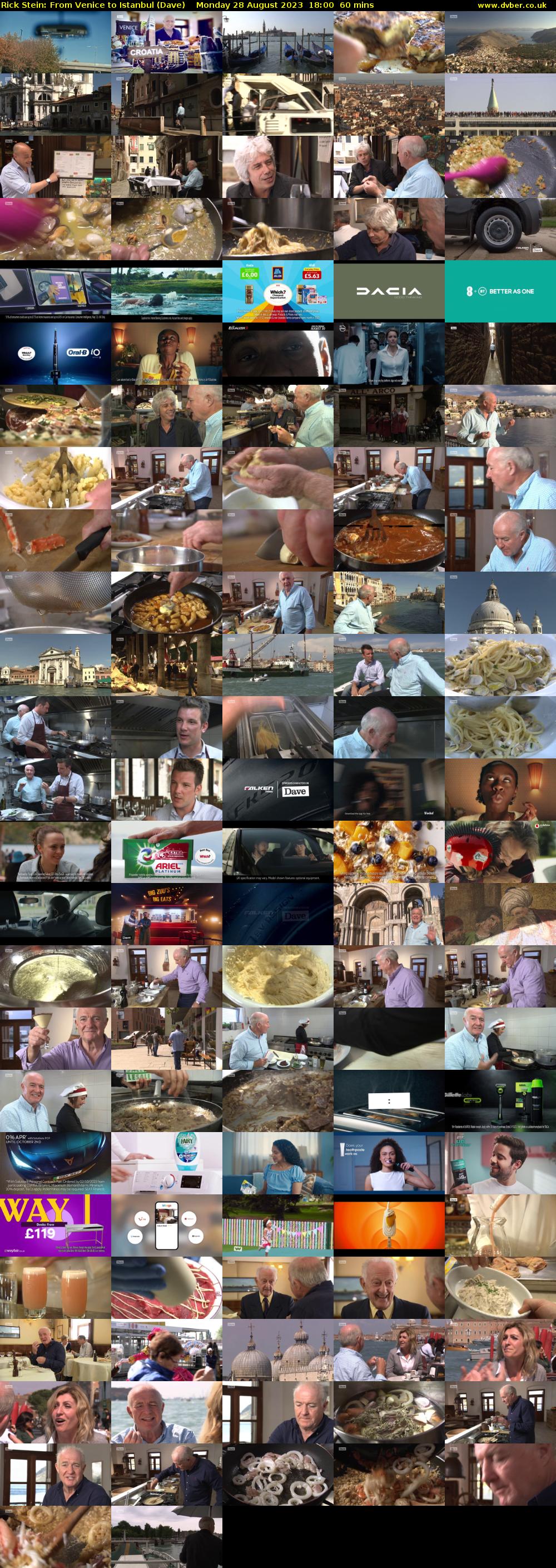 Rick Stein: From Venice to Istanbul (Dave) Monday 28 August 2023 18:00 - 19:00