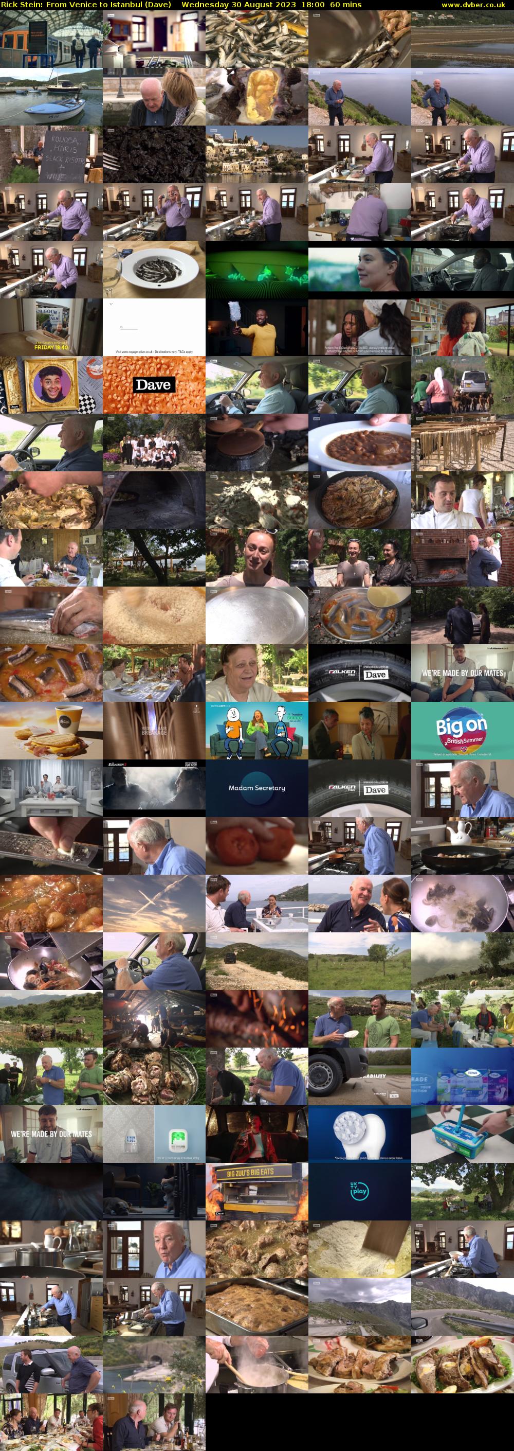 Rick Stein: From Venice to Istanbul (Dave) Wednesday 30 August 2023 18:00 - 19:00