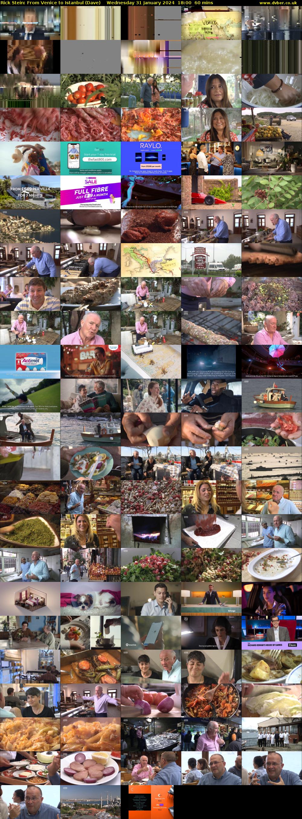 Rick Stein: From Venice to Istanbul (Dave) Wednesday 31 January 2024 18:00 - 19:00