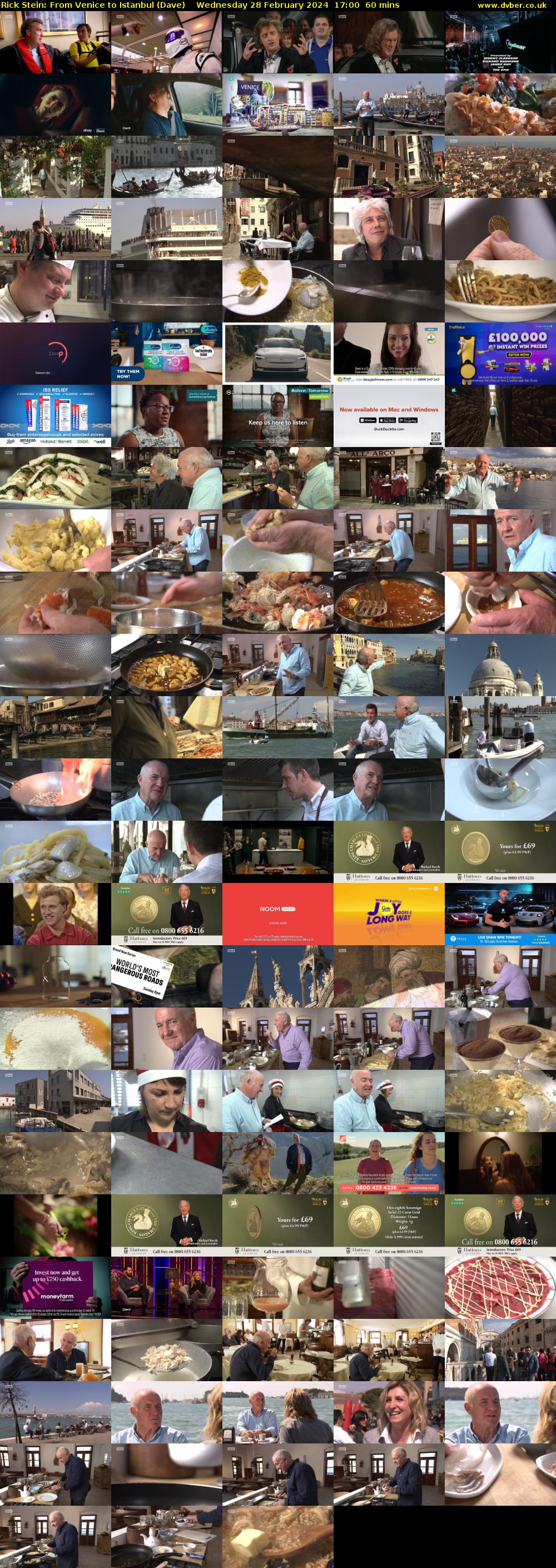 Rick Stein: From Venice to Istanbul (Dave) Wednesday 28 February 2024 17:00 - 18:00