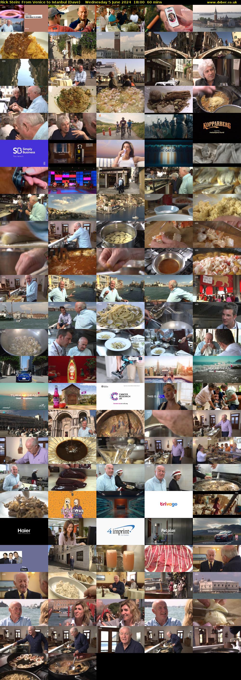 Rick Stein: From Venice to Istanbul (Dave) Wednesday 5 June 2024 18:00 - 19:00