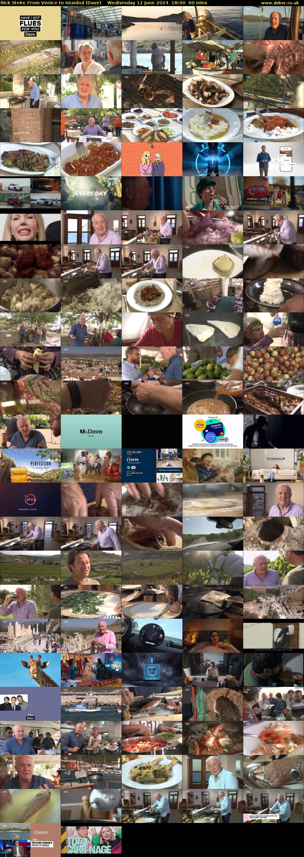 Rick Stein: From Venice to Istanbul (Dave) Wednesday 12 June 2024 18:00 - 19:00