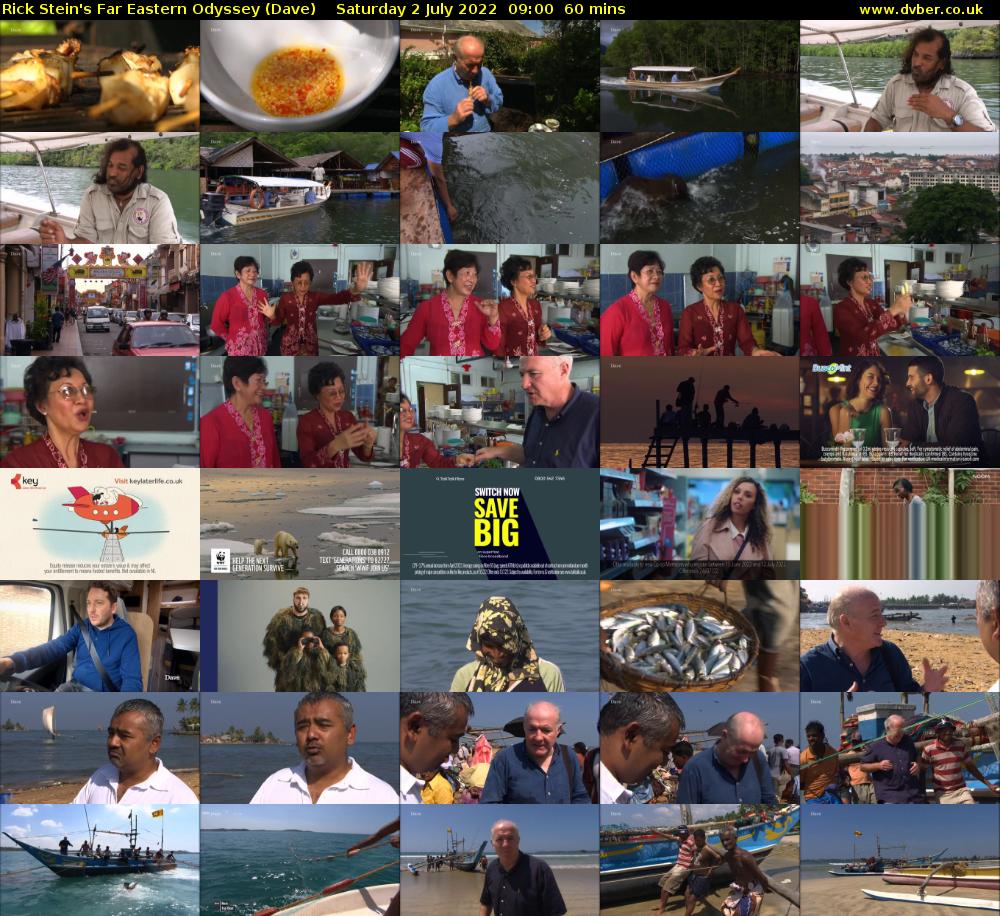 Rick Stein's Far Eastern Odyssey (Dave) Saturday 2 July 2022 09:00 - 10:00