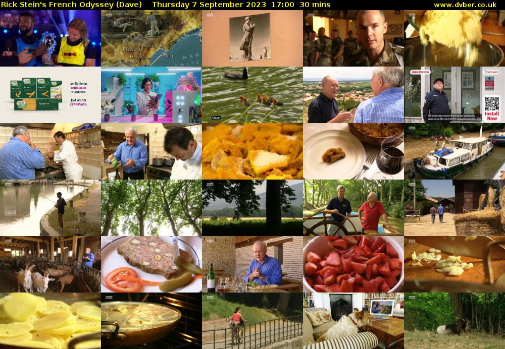Rick Stein's French Odyssey (Dave) Thursday 7 September 2023 17:00 - 17:30