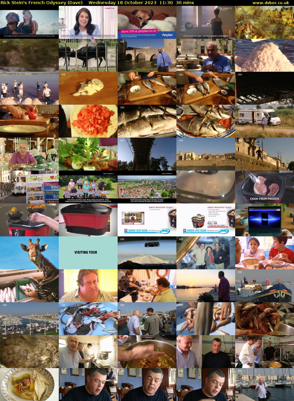 Rick Stein's French Odyssey (Dave) Wednesday 18 October 2023 11:30 - 12:00