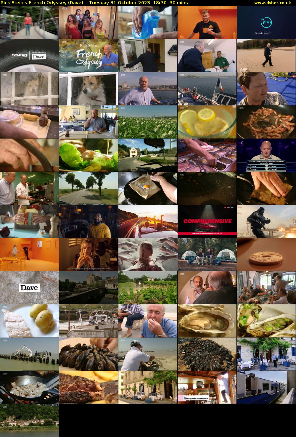 Rick Stein's French Odyssey (Dave) Tuesday 31 October 2023 18:30 - 19:00