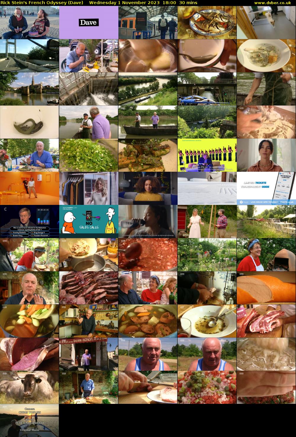 Rick Stein's French Odyssey (Dave) Wednesday 1 November 2023 18:00 - 18:30
