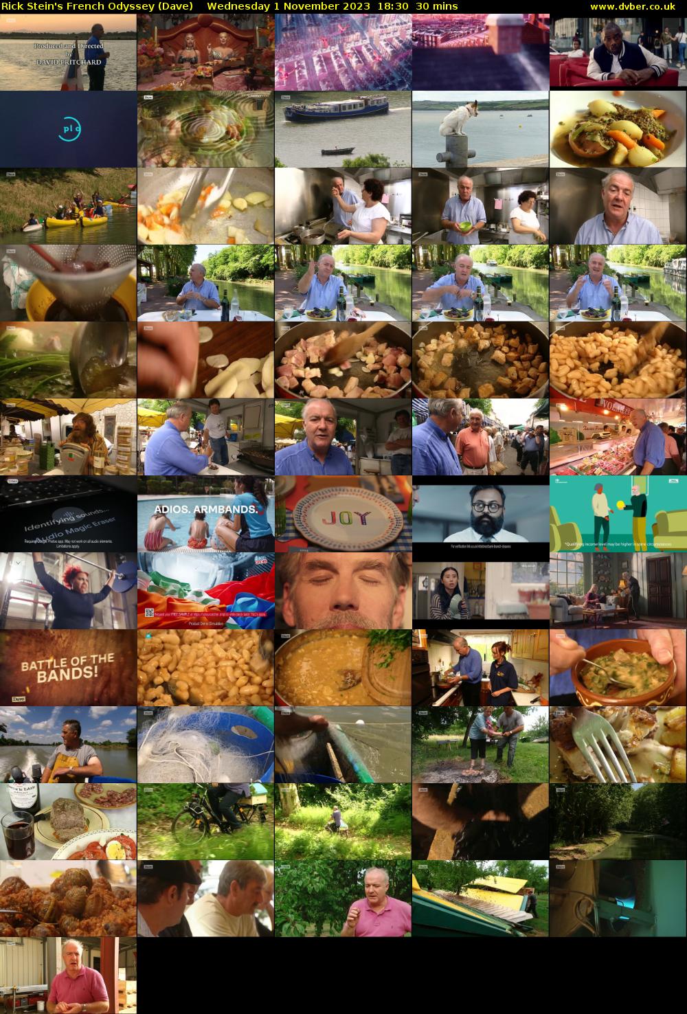 Rick Stein's French Odyssey (Dave) Wednesday 1 November 2023 18:30 - 19:00