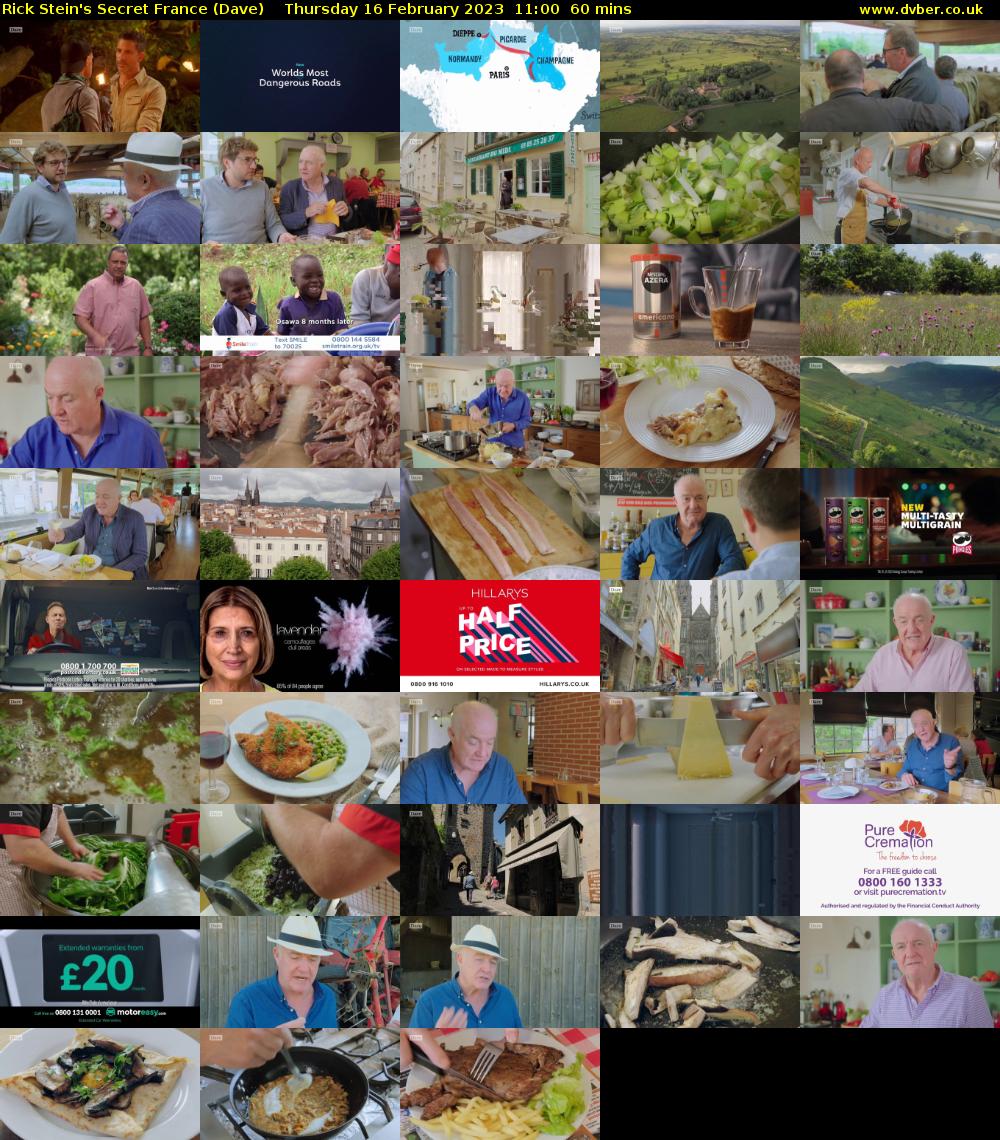 Rick Stein's Secret France (Dave) Thursday 16 February 2023 11:00 - 12:00