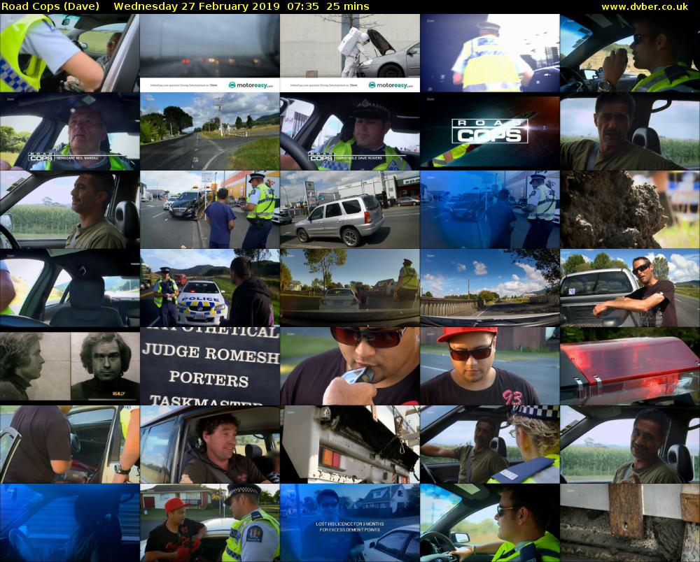 Road Cops (Dave) Wednesday 27 February 2019 07:35 - 08:00