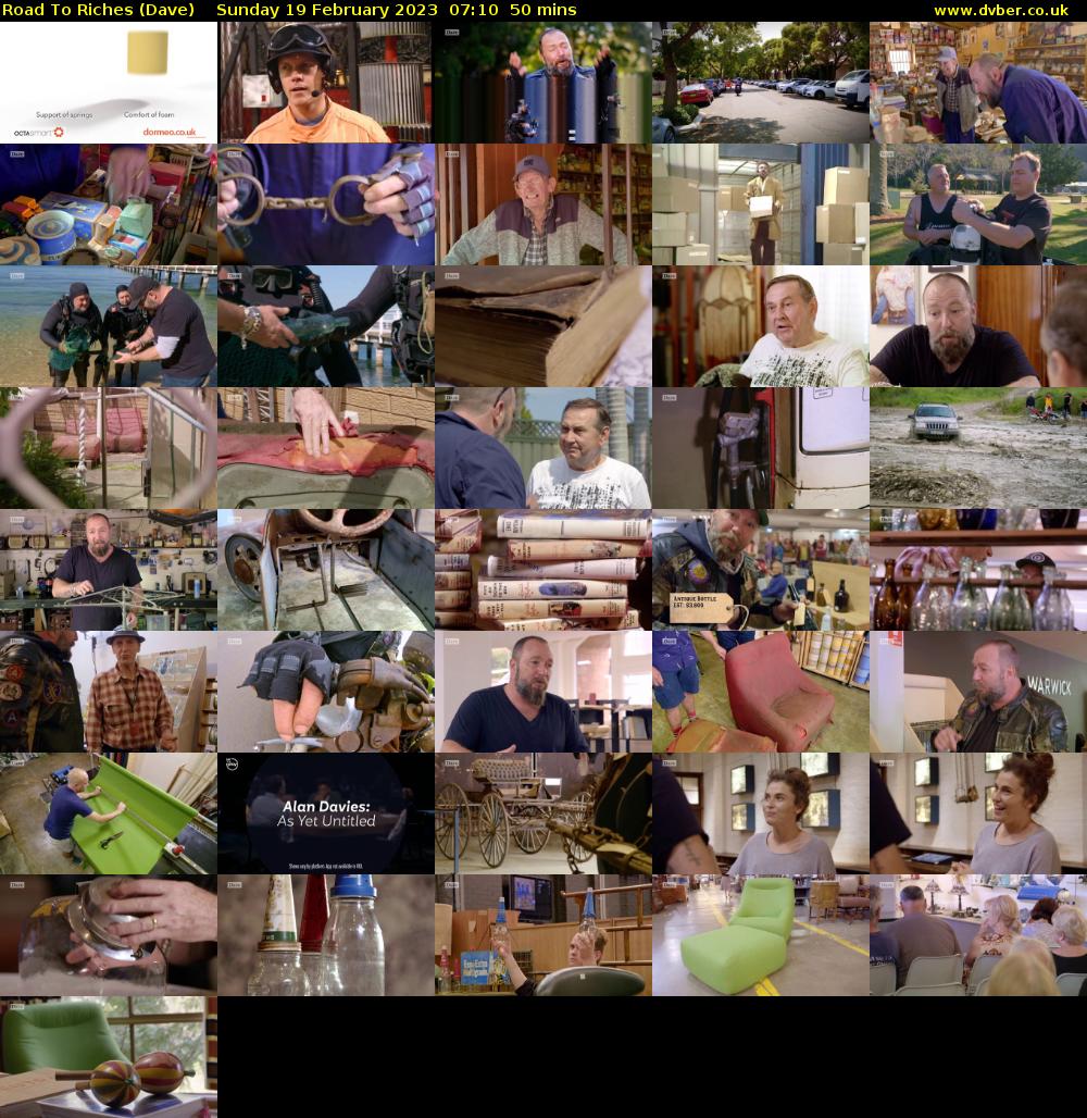 Road To Riches (Dave) Sunday 19 February 2023 07:10 - 08:00