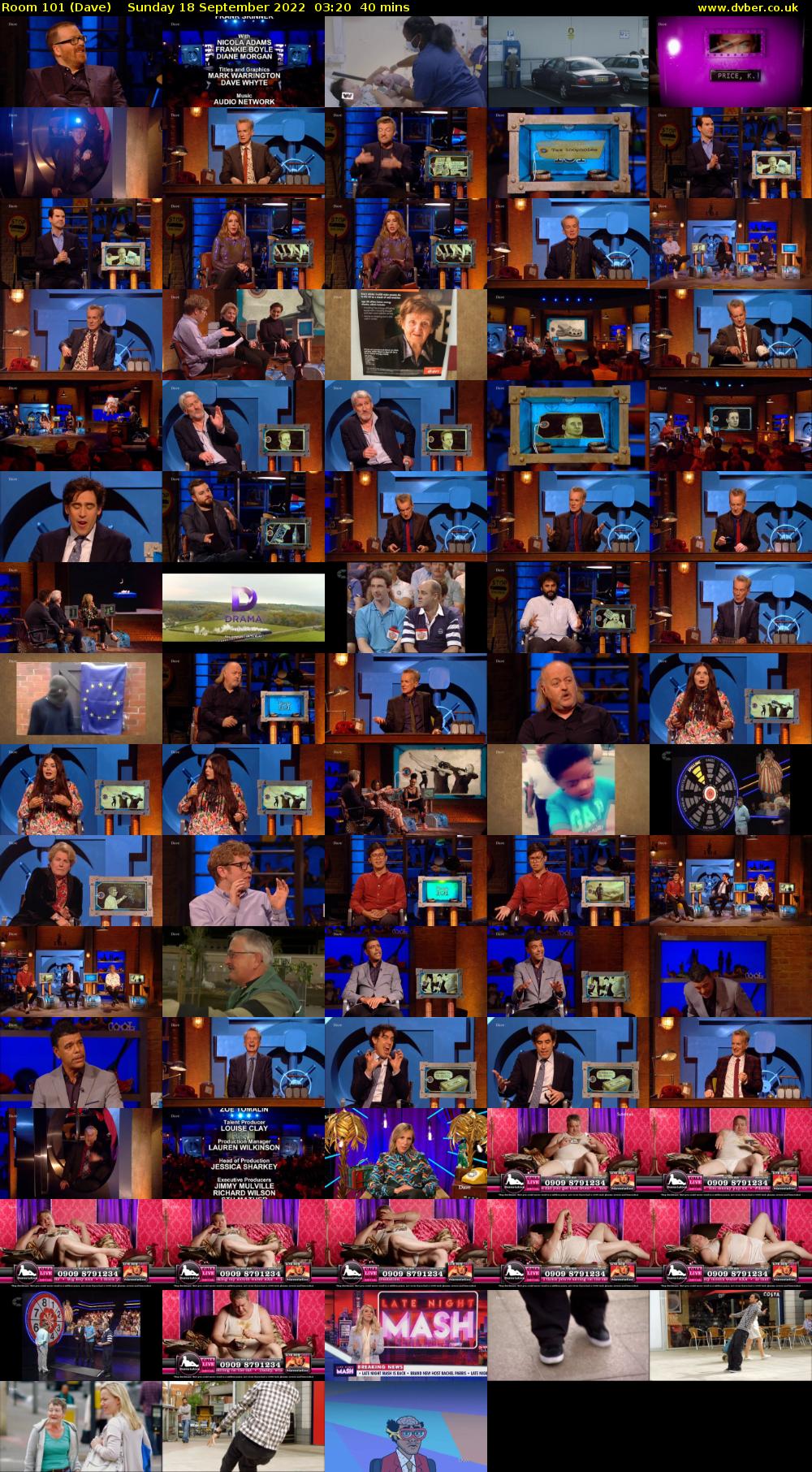 Room 101 (Dave) Sunday 18 September 2022 03:20 - 04:00