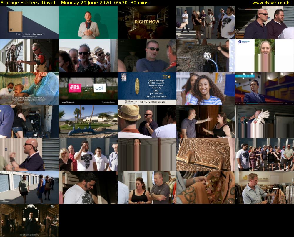Storage Hunters (Dave) Monday 29 June 2020 09:30 - 10:00