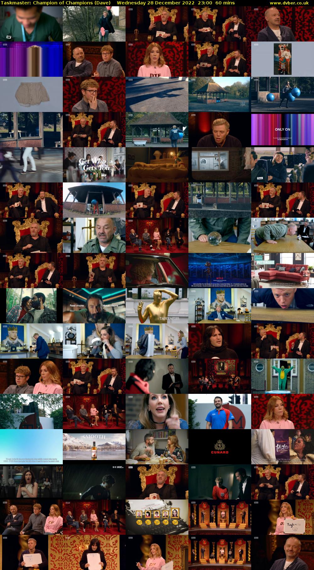 Taskmaster: Champion of Champions (Dave) Wednesday 28 December 2022 23:00 - 00:00