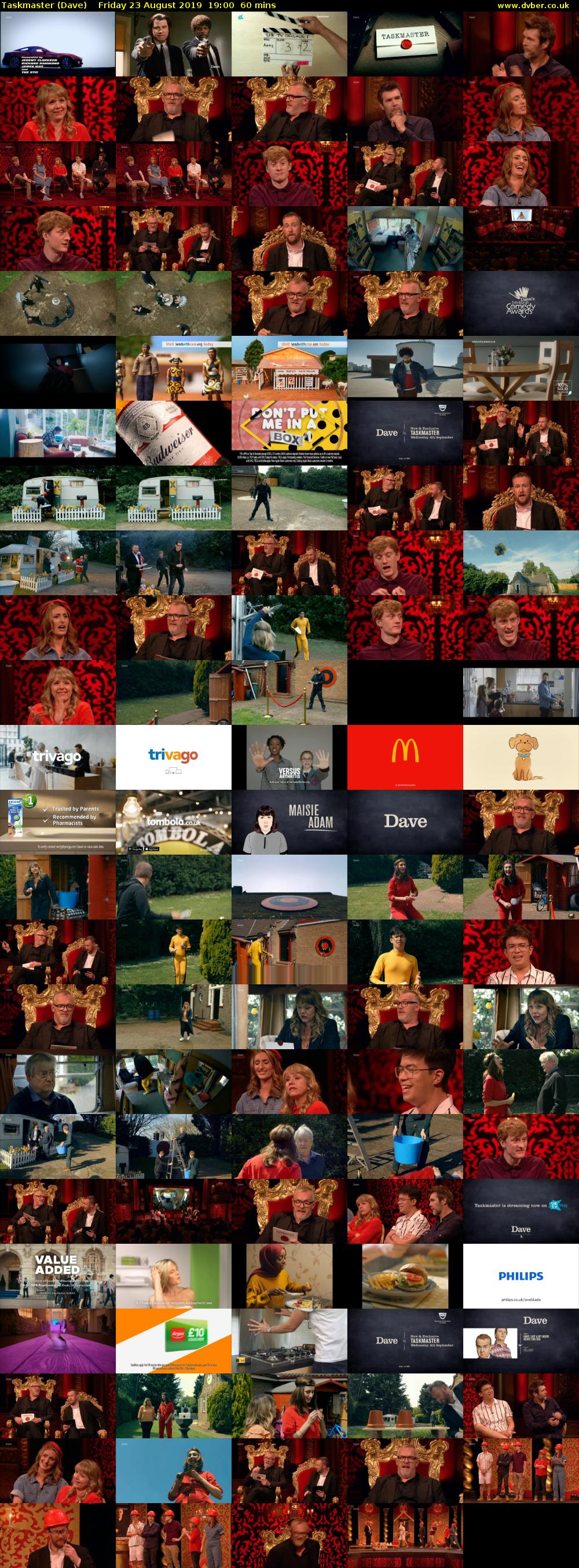 Taskmaster (Dave) Friday 23 August 2019 19:00 - 20:00