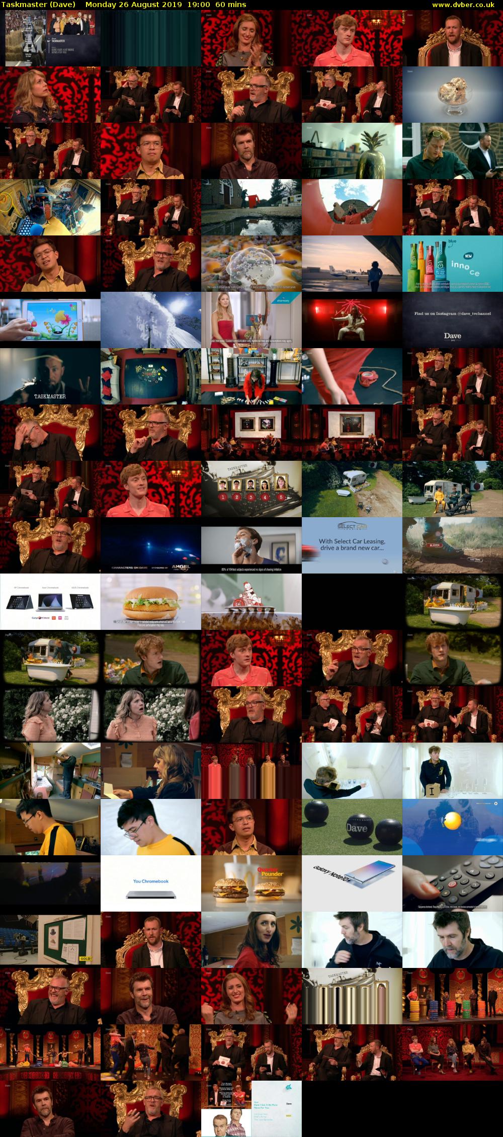 Taskmaster (Dave) Monday 26 August 2019 19:00 - 20:00