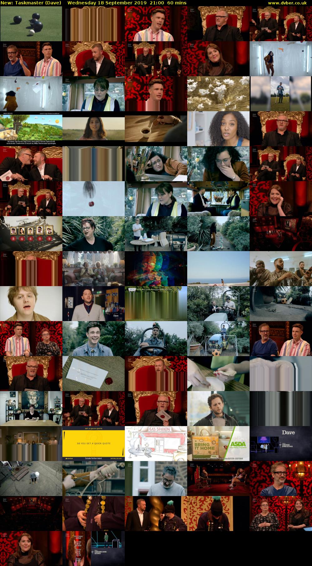 Taskmaster (Dave) Wednesday 18 September 2019 21:00 - 22:00