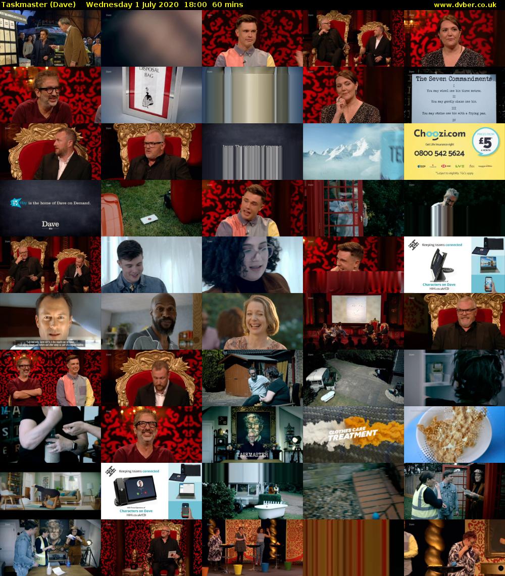 Taskmaster (Dave) Wednesday 1 July 2020 18:00 - 19:00