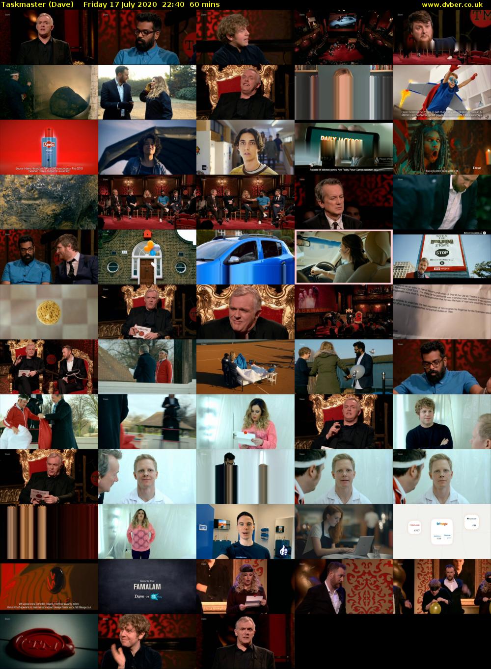 Taskmaster (Dave) Friday 17 July 2020 22:40 - 23:40