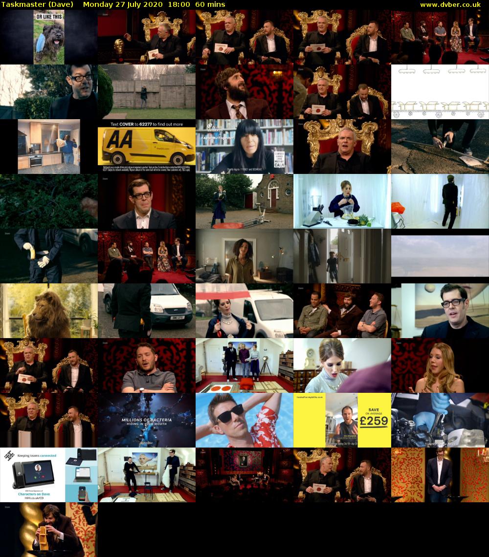 Taskmaster (Dave) Monday 27 July 2020 18:00 - 19:00