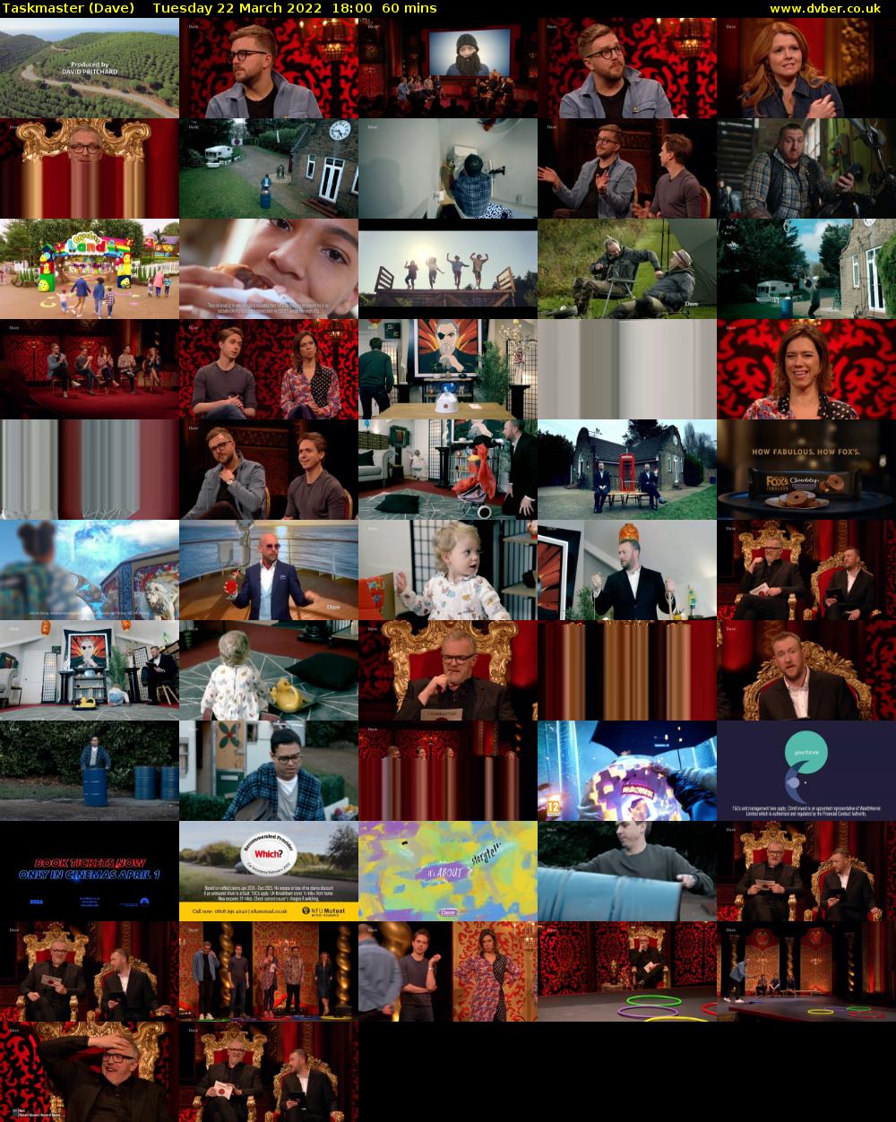 Taskmaster (Dave) Tuesday 22 March 2022 18:00 - 19:00