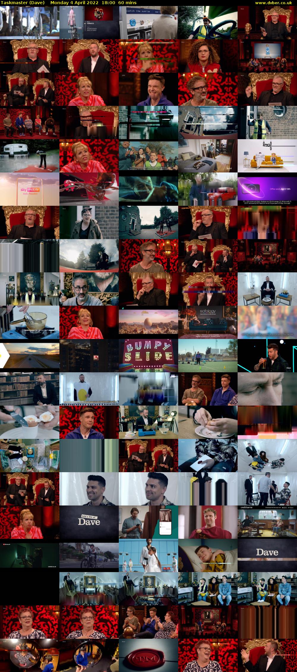 Taskmaster (Dave) Monday 4 April 2022 18:00 - 19:00