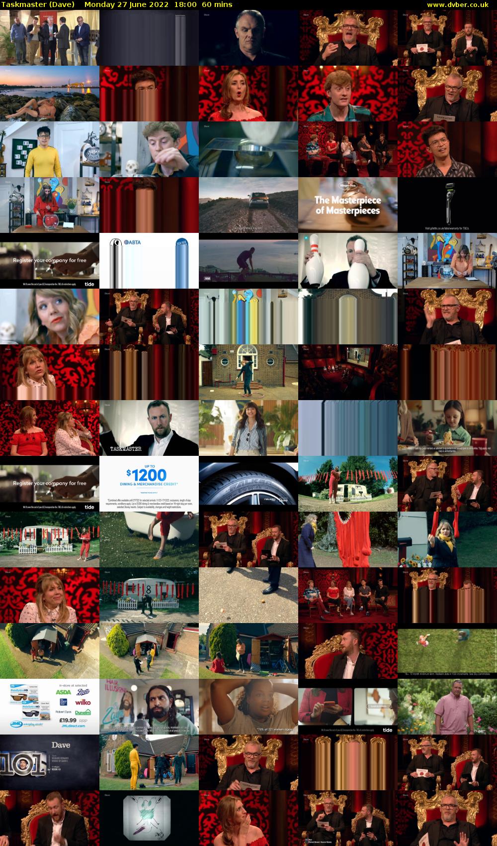 Taskmaster (Dave) Monday 27 June 2022 18:00 - 19:00