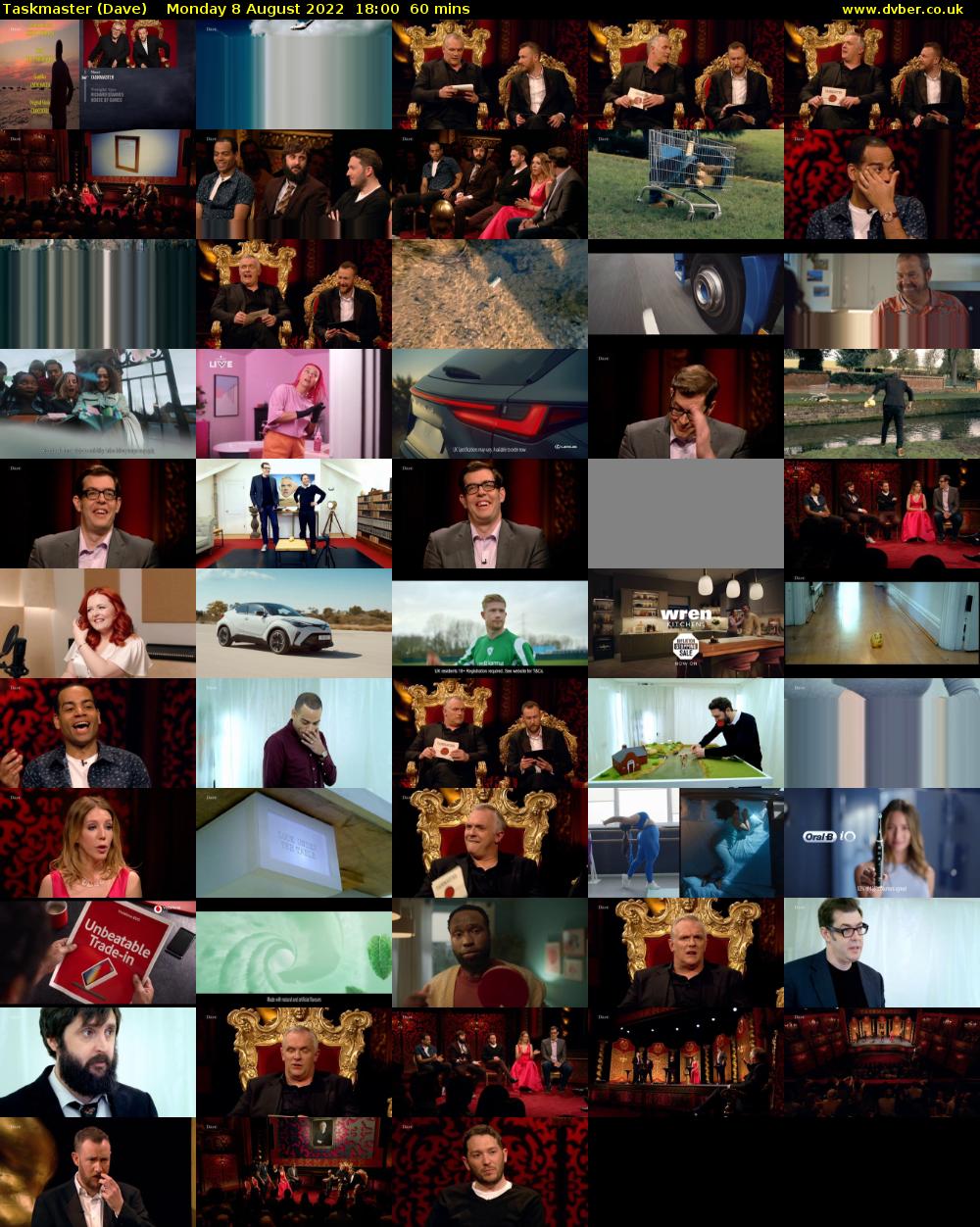 Taskmaster (Dave) Monday 8 August 2022 18:00 - 19:00