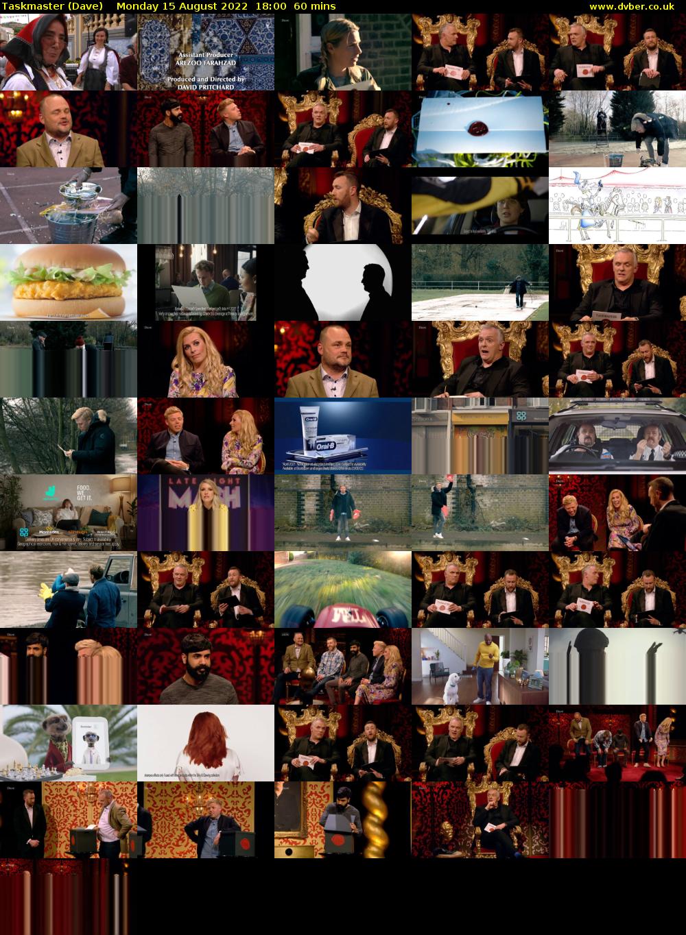 Taskmaster (Dave) Monday 15 August 2022 18:00 - 19:00