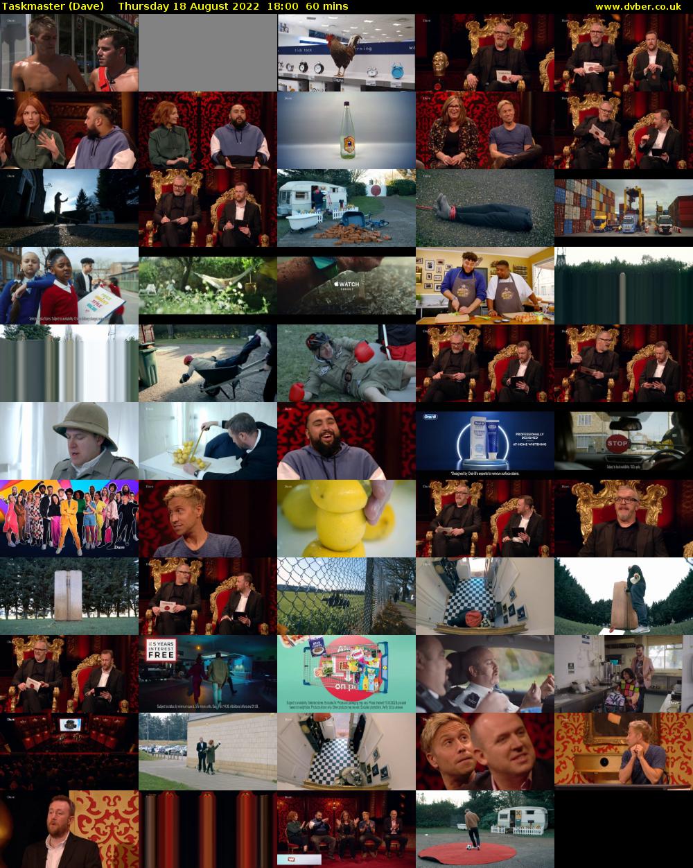 Taskmaster (Dave) Thursday 18 August 2022 18:00 - 19:00