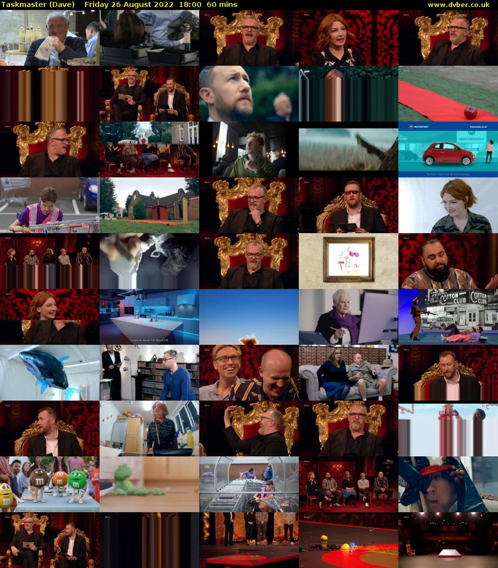 Taskmaster (Dave) Friday 26 August 2022 18:00 - 19:00