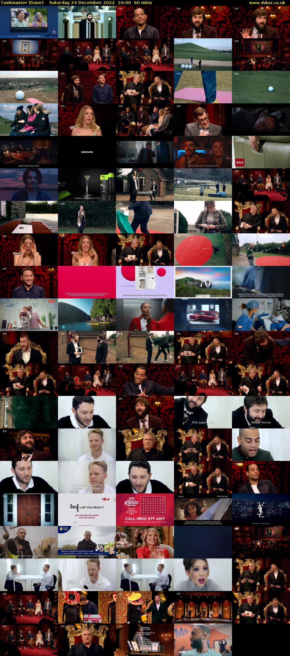 Taskmaster (Dave) Saturday 24 December 2022 16:00 - 17:00
