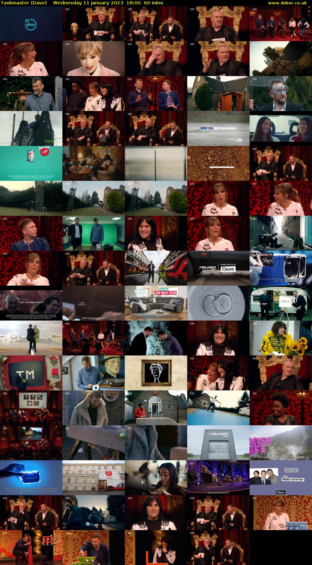 Taskmaster (Dave) Wednesday 11 January 2023 18:00 - 19:00