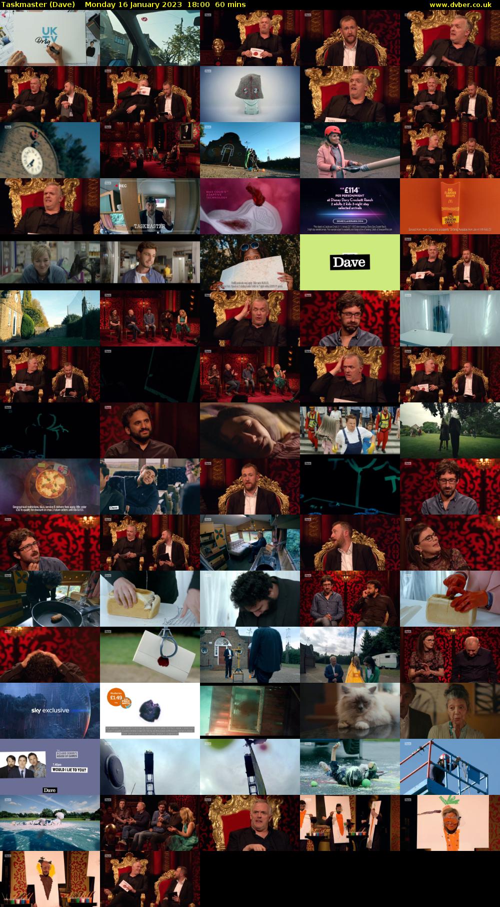 Taskmaster (Dave) Monday 16 January 2023 18:00 - 19:00