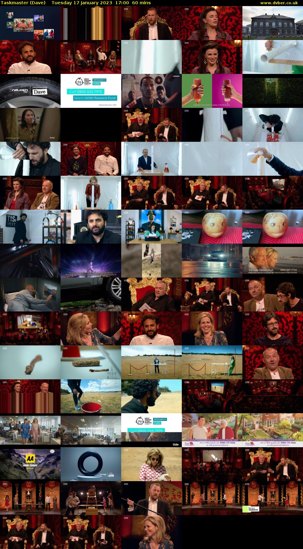 Taskmaster (Dave) Tuesday 17 January 2023 17:00 - 18:00