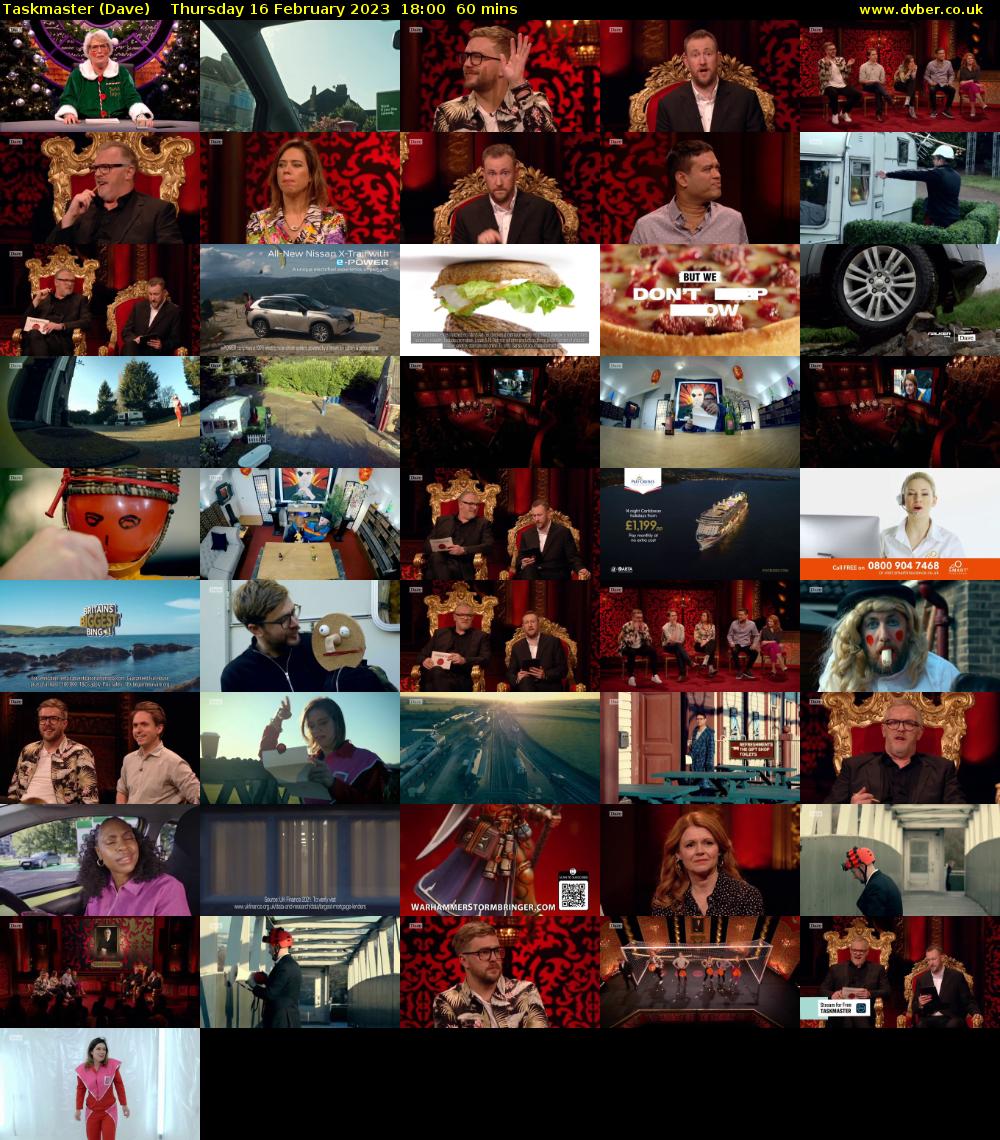 Taskmaster (Dave) Thursday 16 February 2023 18:00 - 19:00