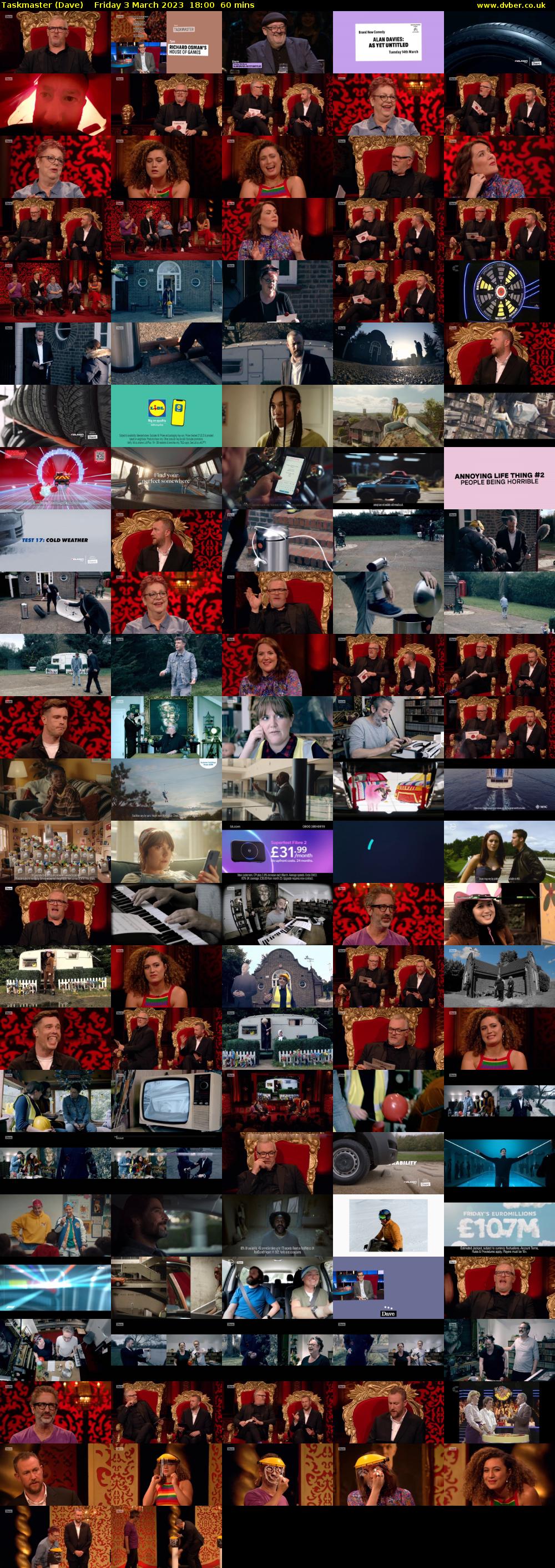 Taskmaster (Dave) Friday 3 March 2023 18:00 - 19:00