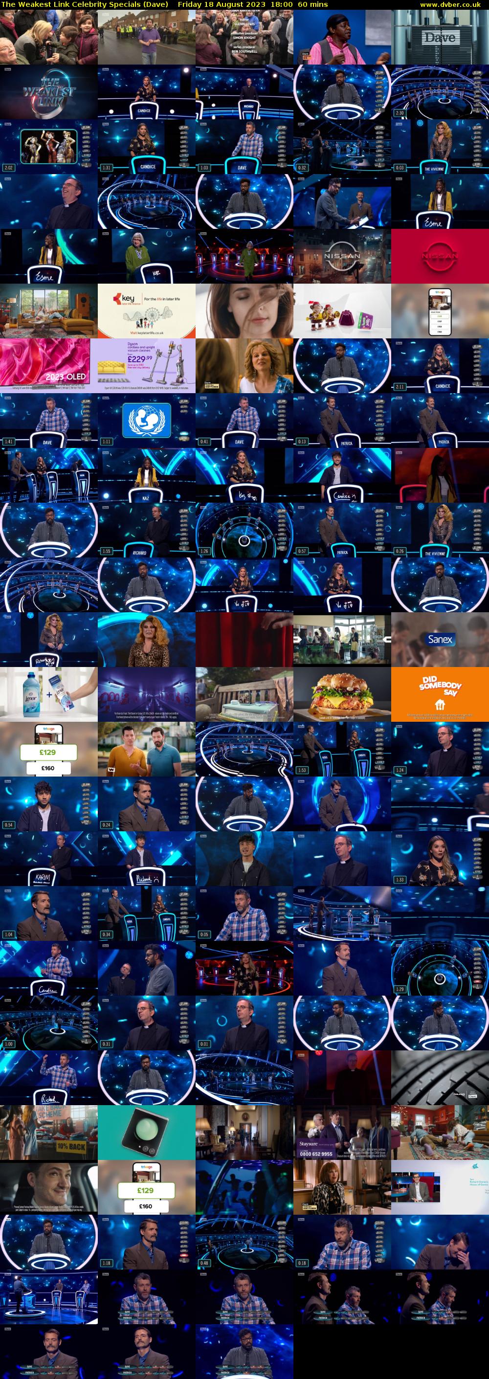 The Weakest Link Celebrity Specials (Dave) Friday 18 August 2023 18:00 - 19:00