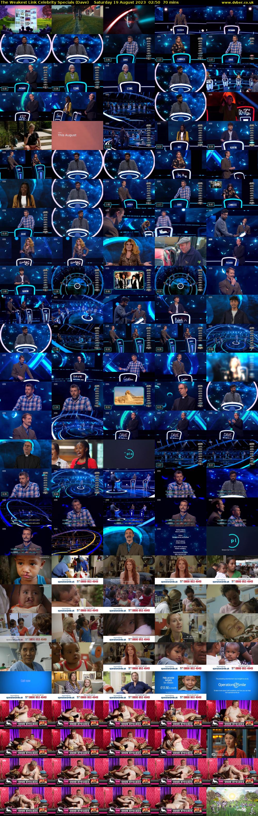 The Weakest Link Celebrity Specials (Dave) Saturday 19 August 2023 02:50 - 04:00
