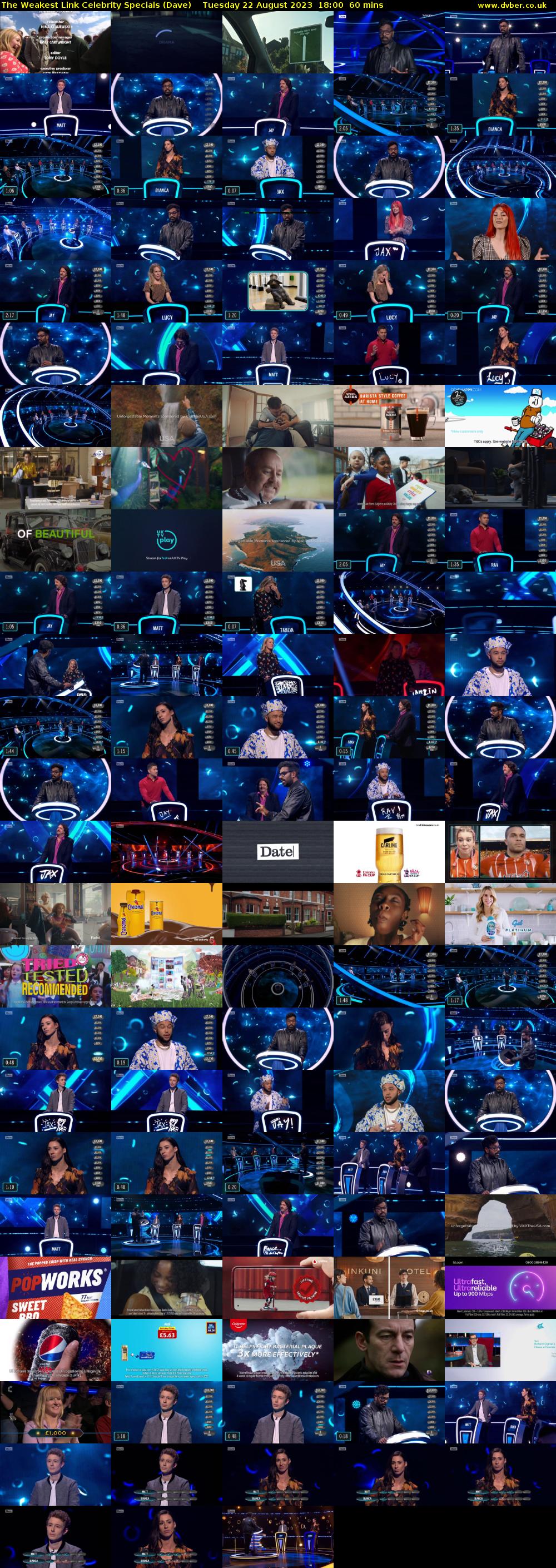 The Weakest Link Celebrity Specials (Dave) Tuesday 22 August 2023 18:00 - 19:00