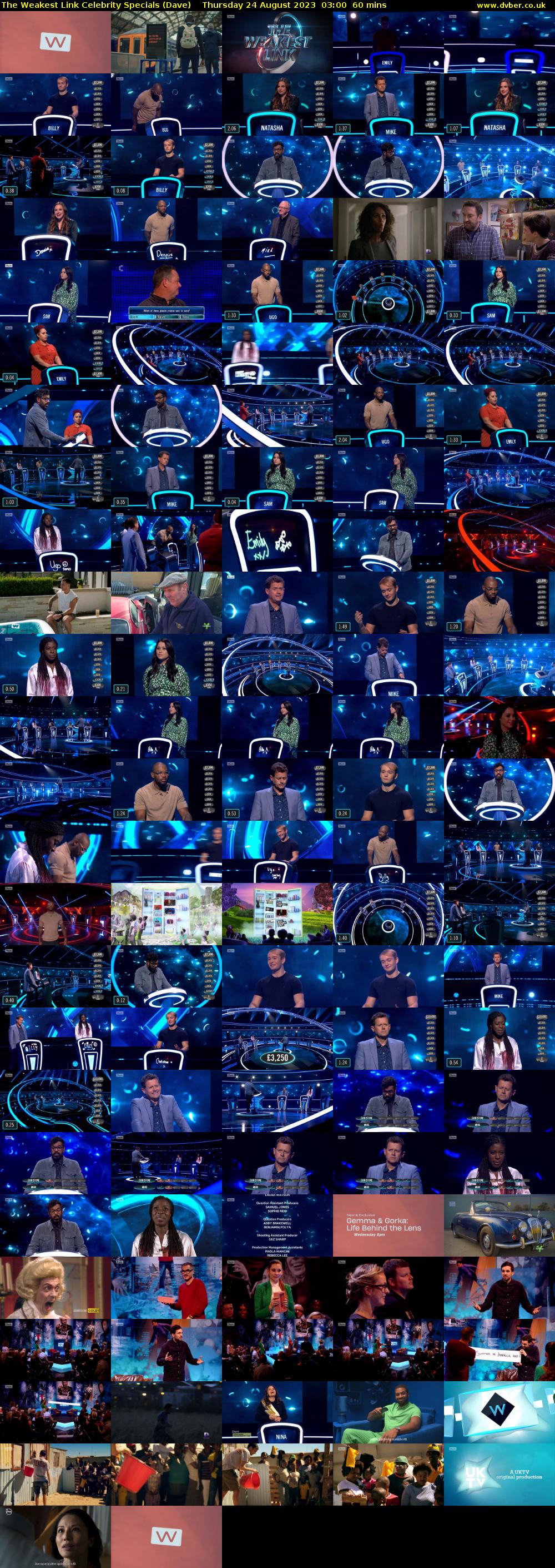 The Weakest Link Celebrity Specials (Dave) Thursday 24 August 2023 03:00 - 04:00