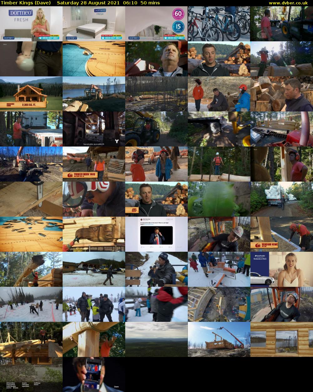 Timber Kings (Dave) Saturday 28 August 2021 07:10 - 08:00
